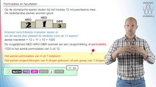 Combinatoriek  permutaties en faculteiten  WiskundeAcademie [upl. by Ecnarepmet]