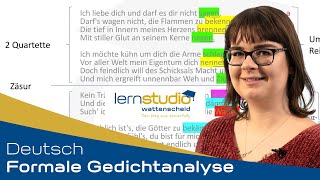 Formale Gedichtanalyse  Deutsch Nachhilfe [upl. by Sedruol746]