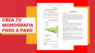 COMO HACER UNA MONOGRAFIA DESDE CERO [upl. by Kral]