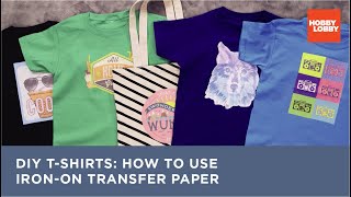 DIY TShirts How to use IronOn Transfer Paper  Hobby Lobby® [upl. by Aihcrop]