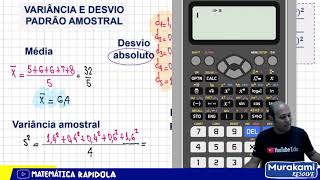 VARIÂNCIA E DESVIO PADRÃO AMOSTRAL  INTRODUÇÃO À ESTATISTICA [upl. by Ateinotna]