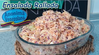 Ensalada Rallada Venezolana  RECETA PASO A PASO  Ensalada de Col y Zanahoria [upl. by Digdirb]