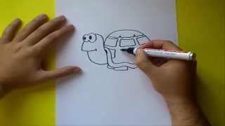 Como dibujar una tortuga paso a paso  How to draw a tortoise [upl. by Nicolea]