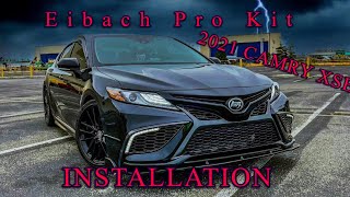 2021 Toyota Camry XSE 25L Eibach Pro Kit lowering springs install [upl. by Ardnosac]