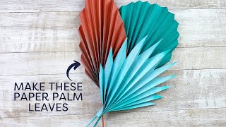 Easy Paper Palm Leaves  How To Make DIY Paper Leaves [upl. by Tisdale]