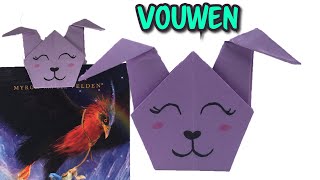 Konijn vouwen  ook leuk als paashaas origami [upl. by Anirehs]