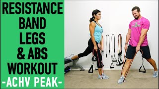 Resistance Bands Legs and Abs Workout  Band Workout ACHVPEAK [upl. by Orravan329]