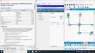 13312 Packet Tracer  Configure a WPA2 Enterprise WLAN on the WLC [upl. by Orran]