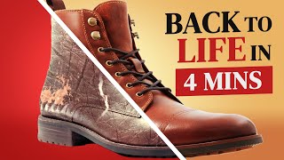 Ultimate Guide To Restoring Leather Boots  Back To Life In 4 Mins [upl. by Abrahams]