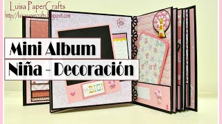 Mini Album para Niña Parte 2 Decoración  Tutorial Scrapbook  Luisa PaperCrafts [upl. by Nnylear]