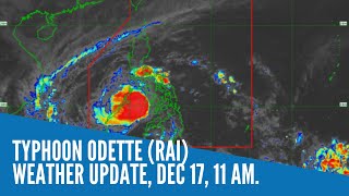 Typhoon Odette Rai weather update Dec 17 11 am [upl. by Eibbor]