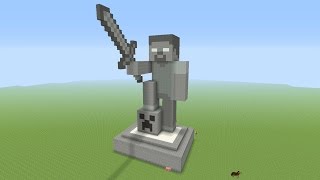 Minecraft Tutorial How To Make A STONE HEROBRINE Statue [upl. by Padraig]