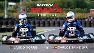 LANDO NORRIS VS CARLOS SAINZ IN EPIC GO KARTING BATTLE [upl. by Hplar]