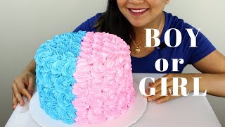 Gender Reveal Rosette CAKE ASMR WHISPERING and EATING SOUNDS [upl. by Allecram]