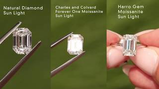 Diamond vs Moissanite  Emerald Cut [upl. by Cheffetz346]