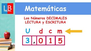 Los Números DECIMALES LECTURA y ESCRITURA ✔👩‍🏫 PRIMARIA [upl. by Peggie]