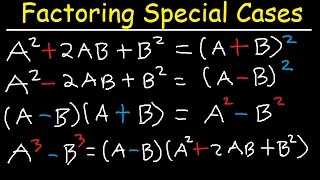 Factoring Binomials amp Trinomials  Special Cases [upl. by Rekcut]