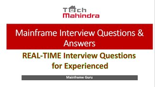 Tech Mahindra Mainframe Interview Questions amp Answers REALTIME Interview Questions for Experienced [upl. by Lody]