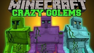 Minecraft CRAZY GOLEMS HUGE GOLEMS TONS OF WEAPONS AND ARMOR Crazy Ores Mod Showcase [upl. by Yebloc]