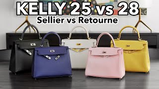 HERMES KELLY 25 VS 28  Sellier vs Retourne  In Depth Comparison amp Review  Mel in Melbourne [upl. by Belia]