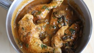 Hunters Chicken Recipe  Chicken Chasseur By the French Cooking Academy [upl. by Kennith]