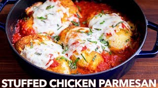 Stuffed Chicken Parmesan Recipe with Gluten Free Option [upl. by Michelsen482]