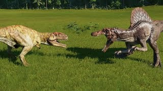 Giganotosaurus VS Spinosaurus  Jurassic World Evolution [upl. by Haland415]