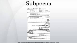 Subpoena [upl. by Sinnard]