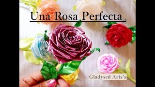 COMO HACER UNA ROSA CON CINTAS PASO A PASO How to Make Rose DIY [upl. by Sedrul580]