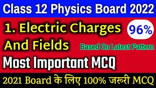 Class 12 Physics Chapter 1 MCQ  Electric Charges And Fields Important mcq  Board Exam 2022 physics [upl. by Rosaleen97]