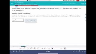 ALEKS Calculating the pH at equivalence point of a titration [upl. by Ahsieni]