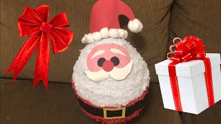 Tutorial de Piñata de Santa Claus 🎅🏼❤️ How to make a santa claus piñata💕 Piñata Navideña🌲 [upl. by Liederman]