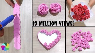 2 Amazing Trick For Easy Rose Flower Making DIY Wall Hanging Time saving Hack Valentines Day Gift [upl. by Nirak]