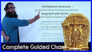 Vishnu Sahasranama Stotram Sanskrit Guided Chant With Dhyanam Purvaamp Uttara Nyasa [upl. by Hardigg]