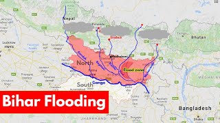 Bihar Floods  Why it happens every year  Explained with Map [upl. by Ellak]