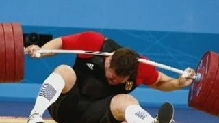 Weight drop German Matthias Steiner drops nearly 200kg on neck at Olympics 2012 weightlifting [upl. by Trebloc314]