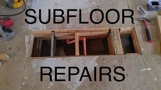 DIY Damaged Plywood Subfloor RepairPatch [upl. by Lewendal]