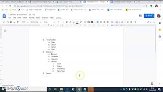 Multi level numbering in Google Docs [upl. by Yelehsa]