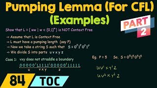 Pumping Lemma For Context Free Languages  Examples Part 2 [upl. by Lyj490]