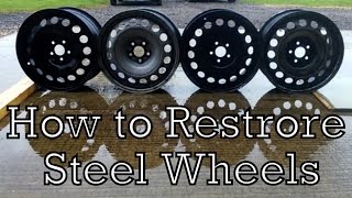 How to Restore Steel Wheels Rust Removal and Spray Painting [upl. by Enilatan]