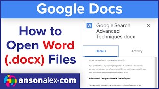 How to Open a Word Document in Google Docs Tutorial [upl. by Nnahsal]