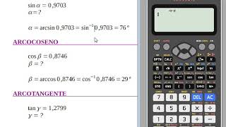 Calcular arcoseno arcocoseno y arcotangente con calculadora [upl. by Charmine901]