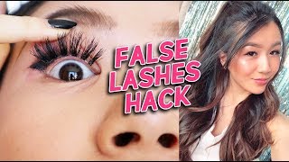 FALSE LASHES HACK  Applying UNDER Your Lashes [upl. by Garik]