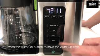 Braun MultiServe Coffee Machine  How To Set the Clock  Program Auto On function [upl. by Archambault]