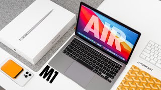 Macbook Air M1 UNBOXING and REVIEW  2020 [upl. by Aleta]