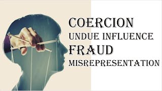 Coercion Undue Influence Fraud Misrepresentation  Indian Contract Act 1872  Law Guru [upl. by Whall168]