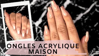 COMMENT FAIRE CES ONGLES EN ACRYLIQUE MAISON  FACILE [upl. by Rydder]