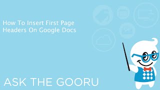 How To Insert First Page Headers On Google Docs [upl. by Adelaide]