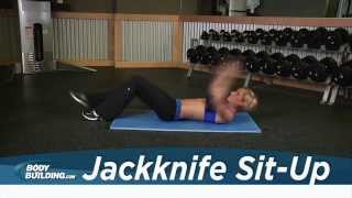 Jackknife Sit Up  Core  Abs  Bodybuildingcom [upl. by Maice]