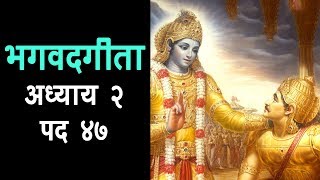 भगवद गीता  अध्याय २  पद ४७  Karmanye Vadhikaraste Ma Phaleshu Kadachana in Hindi  Geeta Gyan [upl. by Bitthia]